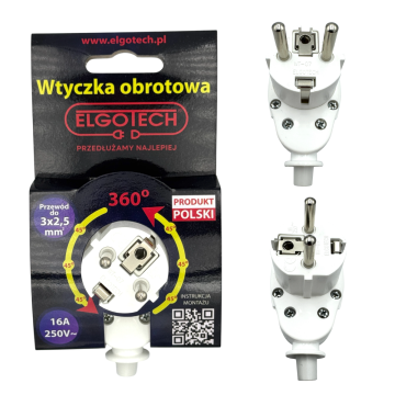 Wtyczka obrotowa 360 z...