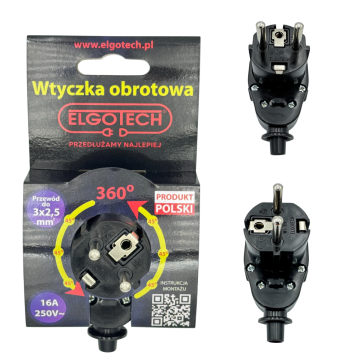 Wtyczka obrotowa 360 z...
