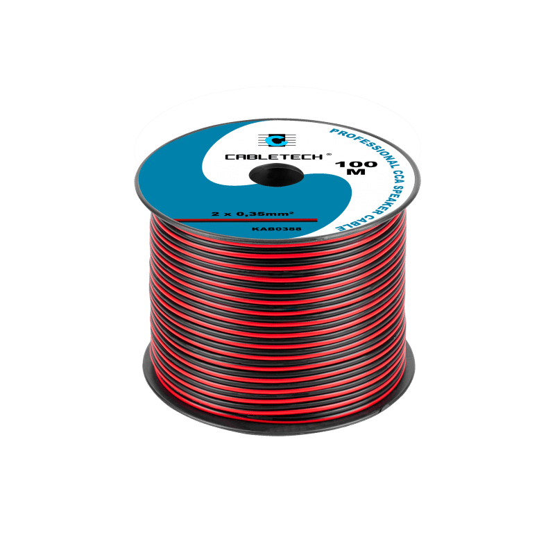 Kabel głośnikowy CCA 0.35mm czarno-czerwony