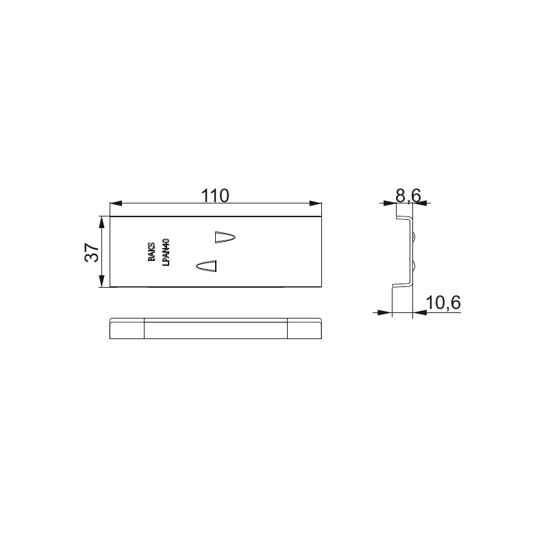 Łącznik profila aluminiowego LPAN40